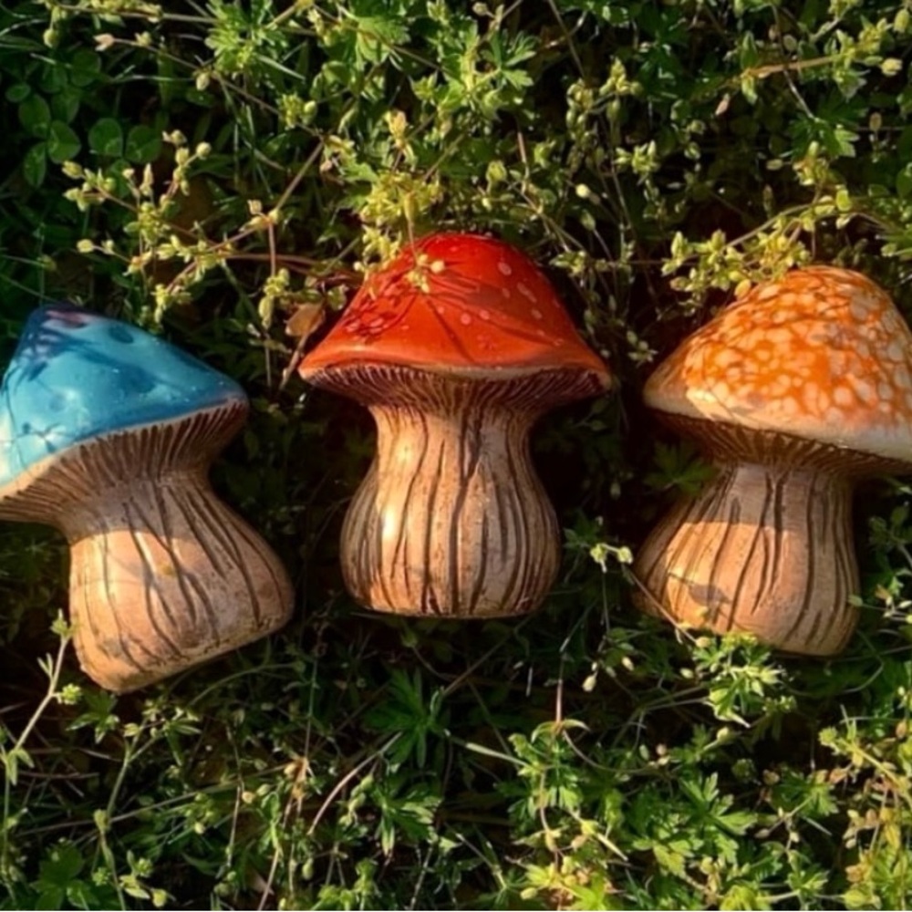 mushroom ceramic decor figures